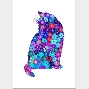 Colorful cat Posters and Art